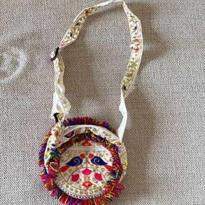 Colorful Embroidered Round Bag